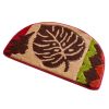 Household Outdoor/Indoor Doormats Antiskid Entrance Mat Bathroom Carpet Semicircle, Khaki Leaves