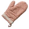 Fashion Kitchen Craft Heat Resistant Cotton Oven Glove Single Cooking Mitts, Pink Wave Point