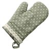 Fashion Kitchen Craft Heat Resistant Cotton Oven Glove Single Cooking Mitts, Green Wave Point