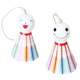 4 Pcs Cute Badminton Wind Chime Bell Ceramic Windchime for Indoor/Outdoor, Random