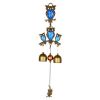 Chinese Style Wind Chime Owl Doorbell Wall Mount Door Entrance Shopkeeper Metal Bells, Blue