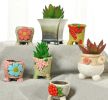 Set of 2 Small Garden Pots Creative Flowerpots Succulent Plant Ceramics Pots [Z]