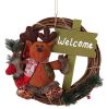 "Christmas Wreath Hang Garland with Santa Claus Snowman Ornaments Christmas Decor (12.9""x12.5"")#21"