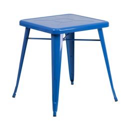 Flash Furniture 24'' Square Blue Metal Indoor Outdoor Table CH-31330-29-BL-GG