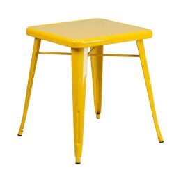 Flash Furniture 24'' Square Yellow Metal Indoor Outdoor Table CH-31330-29-YL-GG