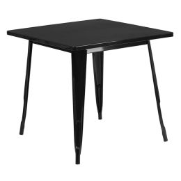 Flash Furniture 31.5" Square Black Metal Indoor Table ET-CT002-1-BK-GG