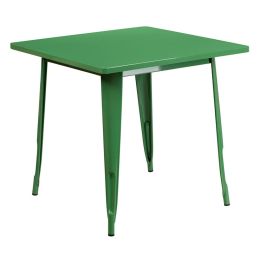 Flash Furniture 31.5" Square Green Metal Indoor Table ET-CT002-1-GN-GG